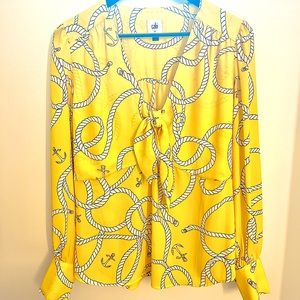 Cabi NWOT Yellow Reef Knot Anchor Blouse